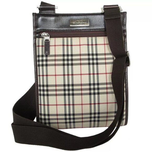 Auth BURBERRY Nova check Crossbody Shoulder Bag Beige / brown - Picture 1 of 12